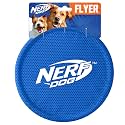 Nerf Dog Nylon Flyer Dog Toy, Flying Disc, Lightweight, Durable and Water Resistant, Great for Beach and Pool, 9 inch diameter, for Medium/Large Breeds, Single Unit, Blue