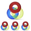 Nerf Dog Tire Flyer Dog Toy Gift Set, Flying Disc_Dog Fetch Toys, Rubber_Dog Toy for Medium_Dogs and Large Dogs, Red, Translucent Green and Translucent Blue, 10 Inch (Pack of 12)