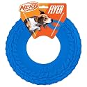 Nerf Dog Tire Flyer Outdoor Dog Toy, 10 Inch Flying Disc Dog Fetch Toy, Rubber Dog Toy for Medium Dogs and Large Dogs, Blue