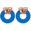 Nerf Dog Tire Flyer Outdoor Dog Toy, 10 Inch Flying Disc Dog Fetch Toy, Rubber Dog Toy for Medium Dogs and Large Dogs, Blue (Pack of 2)