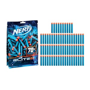 nerf elite 20 70-dart refill pack - 70 official 20 foam - compatible with all blasters that use
