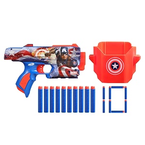 nerf marvel captain america dart blaster 10 nerf elite darts holster toy foam blasters for 8 year old boys amp girls amp up