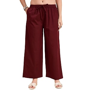 Nermosa Womens Loose Cotton Relaxed Fit Palazzo