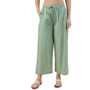 Nermosa Womens Loose Cotton Relaxed Fit Palazzo