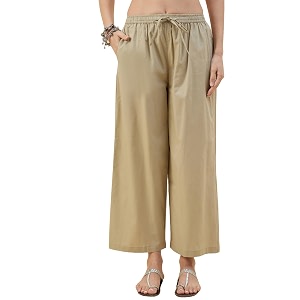 Nermosa Womens Loose Cotton Relaxed Fit Palazzo