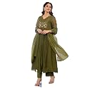 Nermosa Women Embroidery Solid Anarkali Kurta and