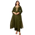Nermosa Women Embroidery Solid Anarkali Kurta and