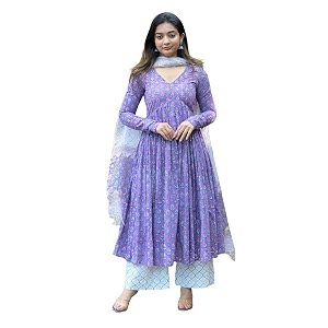 Nermosa Women Printed Anarkali Kurta and Pant