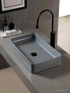 nerobi big size designer premium table top counter top wash basin 24x135x5 slate_grey table top basin slate_grey