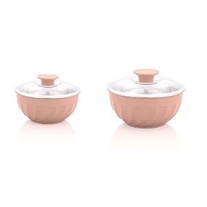 nescro mixing amp serving microwave safe stainless steel bowl 2 pcs set 6001200 ml sandstone cream