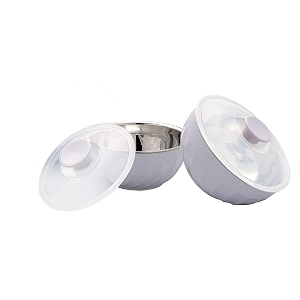nescro mixing amp serving microwave safe stainless steel bowl 2 pcs set 6001200 ml silver grey