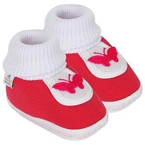 neska moda 0 to 6 months baby boys amp girls cotton butterfly slip on baby booties-bt375