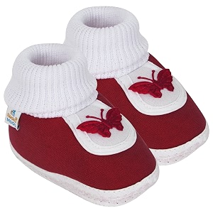 neska moda 0 to 6 months baby boys amp girls cotton butterfly slip on baby booties-bt375