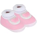 Neska Moda 0 To 6 Months Baby Boys &amp; Girls Cotton Butterfly Slip On Baby Booties-BT375