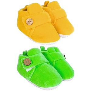 neska moda baby boys amp baby girls pack of 2 pair 6 to 12 months velvet booties