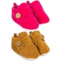 Neska Moda Baby Boys &amp; Baby Girls Pack of 2 Pair 6 to 12 Months Velvet Booties