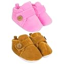 Neska Moda Baby Boys &amp; Baby Girls Pack of 2 Pair 6 to 12 Months Velvet Booties