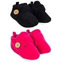 Neska Moda Baby Boys &amp; Baby Girls Pack of 2 Pair 6 to 12 Months Velvet Booties