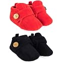 Neska Moda Baby Boys &amp; Baby Girls Pack of 2 Pair 6 to 12 Months Velvet Booties