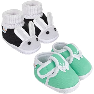 neska moda pack of 2 unisex baby booties for 6 to 12 months maroonorange