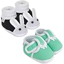 Neska Moda Pack of 2 Unisex Baby Booties For 6 To 12 Months (Maroon,Orange)