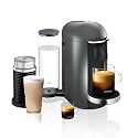 Nespresso Vertuo Plus Deluxe Coffee and Espresso Maker by Breville, Titan with Aeroccino Milk Frother