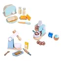 NESTA TOYS Wooden Kitchen Toy Set for Kids 3+ Years – Blue Bread Toaster, Coffee Maker & Blender Toy | Pretend Play Kitchen Toys for Children