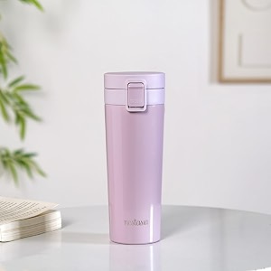 nestasia insulated travel coffee tumbler stainless steel 450ml  leakproof double-wall hot amp cold beverage mug with flip-top lid  810 hours temperature retention for office gym home lilac