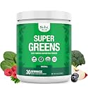 Nested Naturals Super Greens Daily Superfood Powder - Certified USDA Organic Green Powder w/20+ Whole Foods, Spirulina Powder,Wheat & Barley Grass - Probiotics, Fiber & Enzymes - Original Flavour, 30