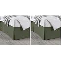 Nestl Olive Green Bed Skirt King Size - King Bed Skirt 14 Inch Drop - Brushed Microfiber Bed Skirts - Hotel Quality Pleated Bed Skirt - Shrinkage &amp; Fade Resistant (Pack of 2)