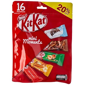 nestle kitkat mini moments 16 pcs 2725g milk chocolate caramel hazelnut mocha
