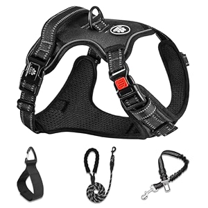 nestroad no pull dog harnessadjustable oxford dog vest harness with leashreflective no-choke pet harness with easy control soft handle for large dogsx-largeblack