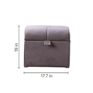 nestroots depot collection grey storage ottoman  192x169x192 inches polyester upholstered ottoman for living room bedroom amp hallway  stores up to 3 blankets