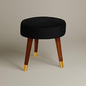 nestroots wooden bench sitting stools for living room  17 inches in height  black ottoman for bedroom and pooja room