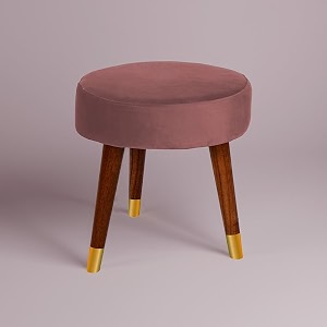 nestroots wooden bench sitting stools for living room  17 inches in height  pink paradise ottoman for bedroom and pooja room