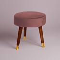 nestroots Wooden Bench Sitting stools for Living Room | 17 inches in Height | Pink Paradise Ottoman for Bedroom and Pooja Room
