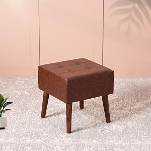 nestroots wooden bench footrest sitting stool for living room  16 inches in height  chocolate brown ottoman for bedroom