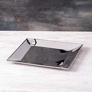 nestroots serving platter tray for serving snacks  stainless steel platters tray for serving silver