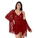 Net Lace Spandex Women Babydoll Nightgown Honeymoon