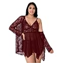 Net Lace Spandex Women Babydoll Nightgown Honeymoon