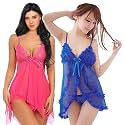 Net Lace Womens Babydoll Lingerie Dress for