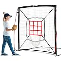 NET Playz 5' x 5' Baseball & Softball Practice Hitting & Pitching Net Similar to Bow Frame, Great for All Skill Levels, Pop up/Easy Fold up/Fiberglass Frame, Light Weight, Portable