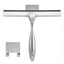 NETANY Shower Squeegee, 12-Inch Silver Squeegee, All-Purpose Stainless Steel Squeegee for Bathroom, Shower Doors, Mirrors, Tiles and Car Windows - 100% Streak Free
