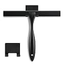 NETANY Shower Squeegee, 14-Inch Matte Black Squeegee, All-Purpose Stainless Steel Squeegee for Bathroom, Shower Doors, Mirrors, Tiles and Car Windows - 100% Streak Free