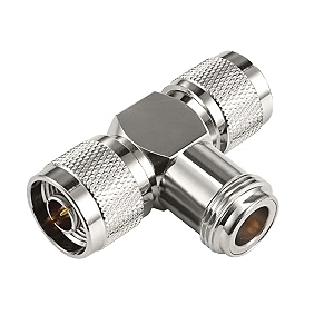 2n male to n female t type 3 way rf connector adapter signal splitter for antenna cable amplifier - mmf