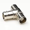 BNC Female to Dual Female Adapter | Tee Type RF Coaxial Connector | 3-Way BNC Jointer for CCTV DVR Camera (5)