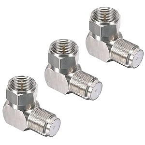 f type female to male adapter rg 6 coaxial cable right angle connector 90 degree for tv cable tight corner wall plate mounted flat panel tv mounting setup box 3