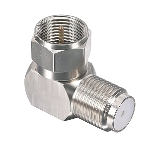 f type female to male adapter rg 6 coaxial cable right angle connector 90 degree for tv cable tight corner wall plate mounted flat panel tv mounting setup box 1