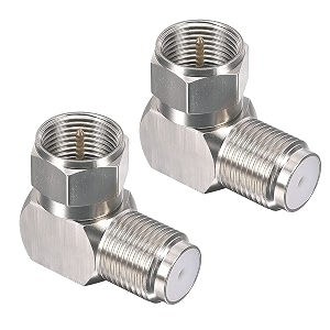f type female to male adapter rg 6 coaxial cable right angle connector 90 degree for tv cable tight corner wall plate mounted flat panel tv mounting setup box 2