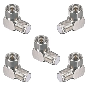 f type female to male adapter rg 6 coaxial cable right angle connector 90 degree for tv cable tight corner wall plate mounted flat panel tv mounting setup box 5